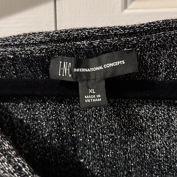 INC off the shoulder sweater in black and silver. XL - Picture 2 of 4